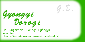 gyongyi dorogi business card